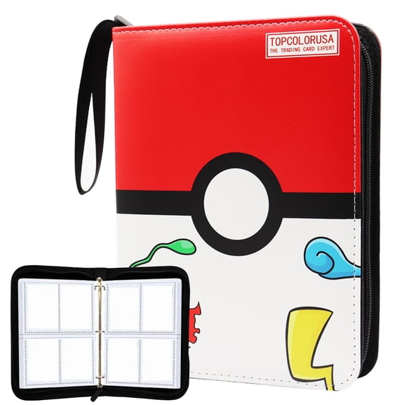 400 Pockets Trading Cards Album,Card Binder 4-Pocket, Scrapbook Bag, Cards Collector Album Holder Fits 400 cards with 50 removable sheets