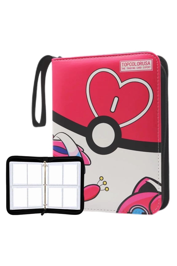 400 Pockets Trading Cards Album,Card Binder 4-Pocket, Scrapbook Bag, Cards Collector Album Holder Fits 400 cards with 50 removable sheets