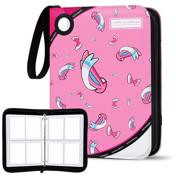 400 Pockets Trading Cards Album, Scrapbook Bag, Cards Collector Album Holder Fits 400 cards with 50 removable sheets