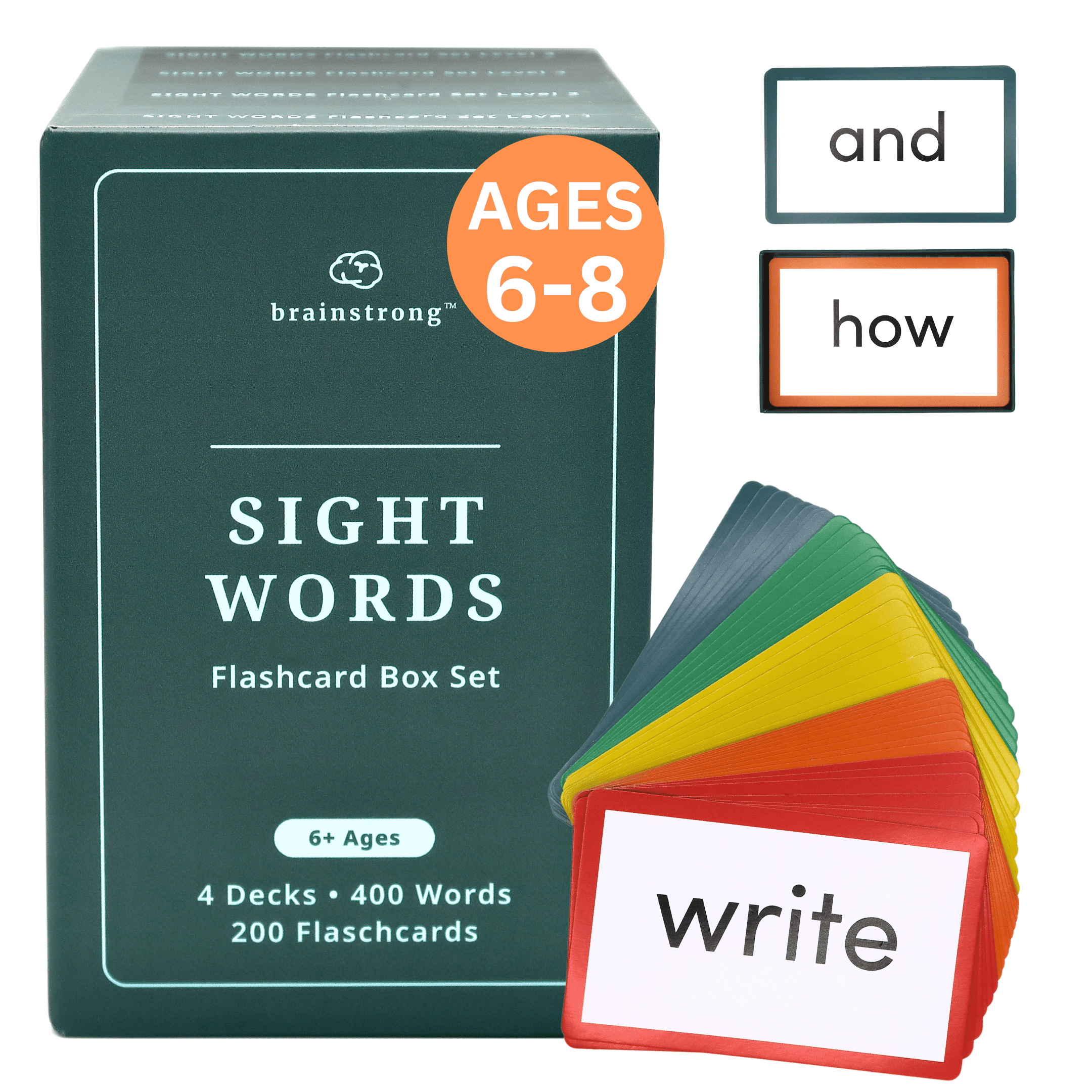 400 Reading Sight Words | Ages 5-8 | Brainstrong Premium 4 Box Set