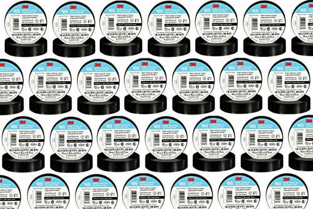 400 Rolls 4 Cases of 100 Rolls 3M 165 TEMFLEX (3m 1700 Upgrade) Black 3/4" Vinyl Electrical Tape