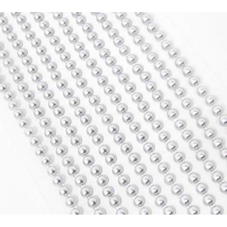 400 Self Adhesive Pearls 6mm Small Round Pearl Stick On Adhesive Beads  Embellishment (Silver)