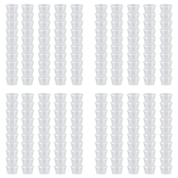 400 Sets Plastic Disposable Portion Cups with Lids 40Ml Airtight Souffle Cups Condiment Containers Shot Cups for Sauce