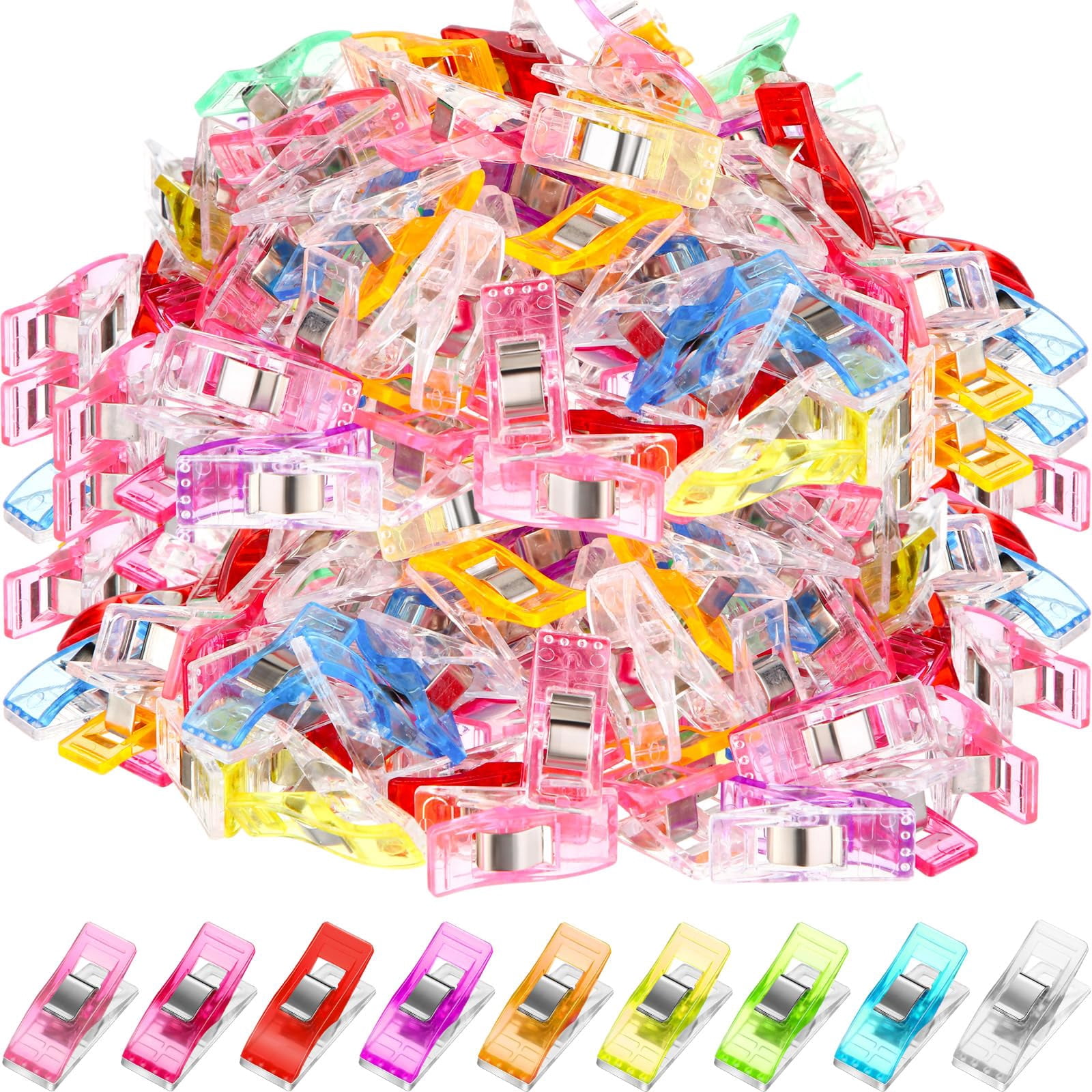 400 Sewing Clips Quilting Supplies Multipurpose Plastic Fabric Clips Assorted Colors for Sewing Quilting Binding Crafts