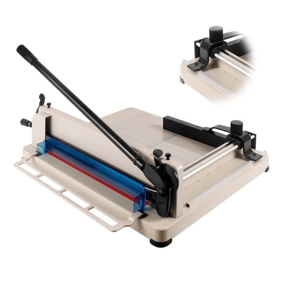 17 Inch A3 Heavy Duty Guillotine Paper Cutter, 400 Sheet Stack Trimmer, HSS Anti-Rust Blade, Double Safety Lock for Paper Cardstock Leather PVC