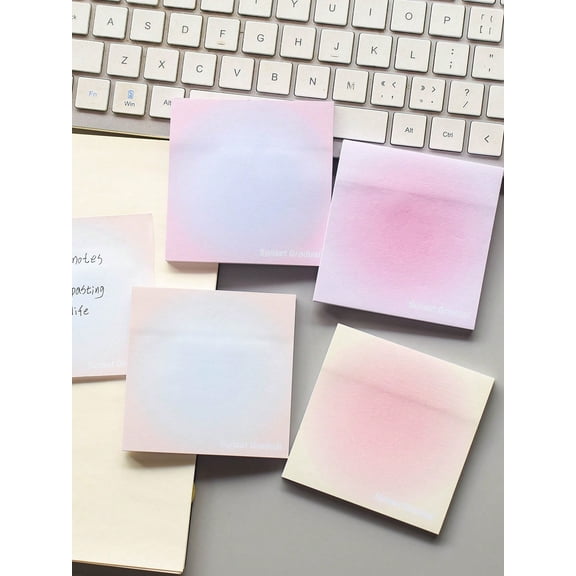 400 Sheets 4 Designs Block Sticky Notes, Student Memo Grid Notepad N Times Sticking, 2 Packs
