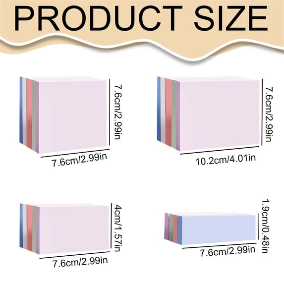 400 Sheets Sticky Notes Colored Adhesive Note Pads Soft Touch Paper Pads Self-Stick Pads Easy to Post Reminder Notes for Office Home Organization Writing Reminders Planning, Multicolor 4.01"X2.99"