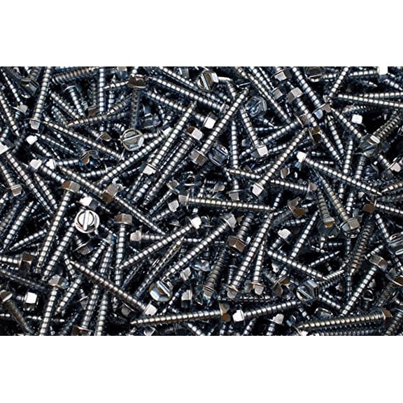 (400) Slotted Hex Washer 12 x 1-1/2 Sheet Metal  Type A Zinc SMS$$Hardware