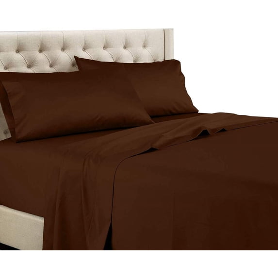 400 TC 4-Piece Sheet Set Soft, Wrinkle Resistant 15 Inch Deep Pocket 100% Egyptian Cotton Color Colclate Solid Size Full