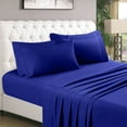 thumbnail image 1 of 400 TC 4-Piece Sheet Set Soft, Wrinkle Resistant 15 Inch Deep Pocket 100% Egyptian Cotton Color Royal blue Solid Size King, 1 of 5