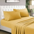 thumbnail image 1 of 400 TC 4-Piece Sheet Set Soft, Wrinkle Resistant 24 Inch Deep Pocket 100% Egyptian Cotton Color Gold Solid Size King, 1 of 5