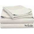 thumbnail image 1 of 400 TC Egyptian Cotton 4-Pieces Soft & Breathable Sheet Set !! SOLID COLORS - Full Size - Solid Colors { White } Depth Pocket 12" Inches By KM LINEN, 1 of 1