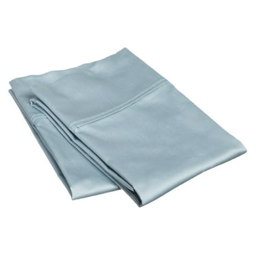 400 Thread-Count, 100% Combed Cotton, Pillowcases, King, Solid, Light Blue