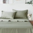 thumbnail image 1 of Great Bay Home 100% Cotton Sateen 4-Piece Bed Sheet Set (Sage Green, California King), 1 of 6