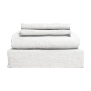 400 Thread Count 100% Cotton with Lyocell 4-Piece Full Sheet set in White