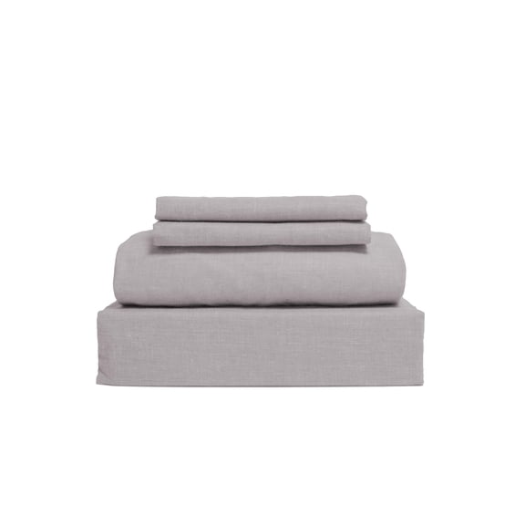 400 Thread Count 100% Cotton with Lyocell 4-Piece King Sheet set in Cloud Grey