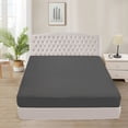 thumbnail image 1 of 400 Thread Count 100% Egyptian Cotton 3-Piece Fitted Sheet ( 1 Fitted Sheet + 2 Pillow Covers) 24 Inches Deep Pocket Size Full XL Color Grey Stripe, 1 of 6