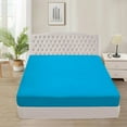 thumbnail image 1 of 400 Thread Count 100% Egyptian Cotton 3-Piece Fitted Sheet ( 1 Fitted Sheet + 2 Pillow Covers) 27 Inches Deep Pocket Size California-King Color Turquise Blue Solid, 1 of 6