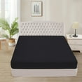 thumbnail image 1 of 400 Thread Count 100% Egyptian Cotton 3-Piece Fitted Sheet ( 1 Fitted Sheet + 2 Pillow Covers) 27 Inches Deep Pocket Size Full Color Black Stripe, 1 of 6