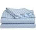 thumbnail image 1 of 400 Thread Count 100% Egyptian Cotton 3-Piece Flat Sheet (1 Flat Sheet + 2 Pillow Covers) Size Full XL Color Sky Blue Stripe, 1 of 5