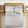 thumbnail image 1 of 400 Thread Count 100% Egyptian Cotton 4-Piece Bed Sheet Set (1 Flat, 1 Fitted Sheet, 2 Pillow Covers) 21 Inches Deep Pocket Size Queen Color Silver Grey Solid, 1 of 6