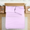 thumbnail image 1 of 400 Thread Count 100% Egyptian Cotton 4-Piece Bed Sheet Set (1 Flat, 1 Fitted Sheet, 2 Pillow Covers) 21 Inches Deep Pocket Size Twin Color Lavender Solid, 1 of 6