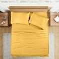 thumbnail image 1 of 400 Thread Count 100% Egyptian Cotton 4-Piece Bed Sheet Set (1 Flat, 1 Fitted Sheet, 2 Pillow Covers) 27 Inches Deep Pocket Size Queen Color Gold Solid, 1 of 6