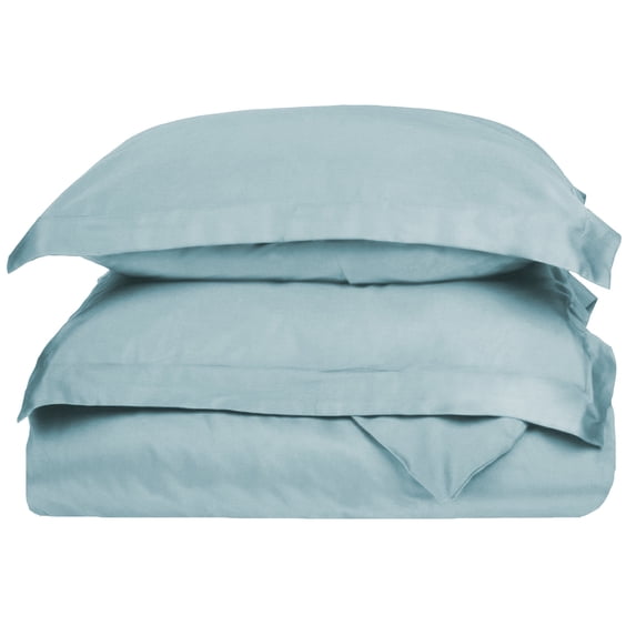 400-Thread Count 100% Egyptian Cotton Elegant Solid Duvet Cover Set Navy Blue / Twin
