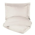 thumbnail image 1 of 400-Thread Count 100% Egyptian Cotton Elegant Stripes Duvet Cover Set Ivory / Full/Queen, 1 of 5