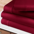thumbnail image 1 of 400-Thread Count 100% Egyptian Cotton Lightweight Solid Sheet Set with Deep Pockets Burgundy / Twin XL, 1 of 5