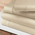 thumbnail image 1 of 400-Thread Count 100% Egyptian Cotton Lightweight Solid Sheet Set with Deep Pockets Ivory / Queen, 1 of 5