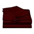 thumbnail image 1 of 400-Thread-Count 100% Egyptian Cotton Sheet Set, 4-Piece Sheets Sets, 10" Deep Pocket of Fitted Sheet - Short Queen, Wine Solid, 1 of 7