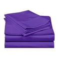 thumbnail image 1 of 400-Thread-Count 100% Egyptian Cotton Sheet Set, 4-Piece Sheets Sets, 12" Deep Pocket of Fitted Sheet - King, Purple Solid, 1 of 7