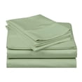 thumbnail image 1 of 400-Thread-Count 100% Egyptian Cotton Sheet Set, 4-Piece Sheets Sets, 12" Deep Pocket of Fitted Sheet - RV King, Sage Solid, 1 of 7