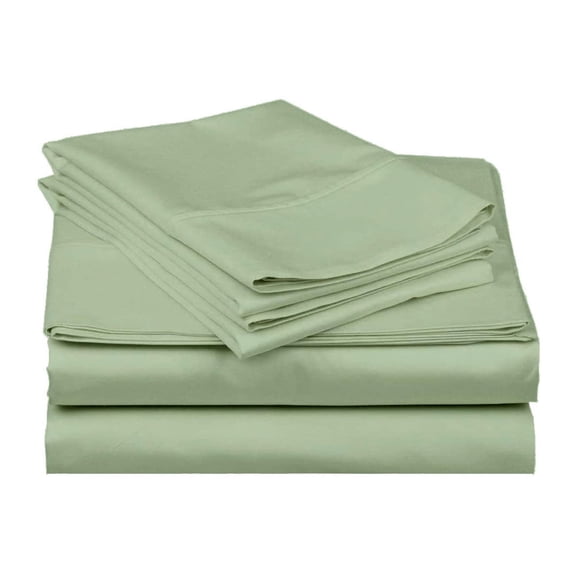 400-Thread-Count 100% Egyptian Cotton Sheet Set, 4-Piece Sheets Sets, 12" Deep Pocket of Fitted Sheet - RV King, Sage Solid