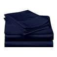thumbnail image 1 of 400-Thread-Count 100% Egyptian Cotton Sheet Set, 4-Piece Sheets Sets, 12" Deep Pocket of Fitted Sheet - Twin XL, Navy Blue Solid, 1 of 7