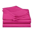 thumbnail image 1 of 400-Thread-Count 100% Egyptian Cotton Sheet Set, 4-Piece Sheets Sets, 15" Deep Pocket of Fitted Sheet - Queen, Hot Pink Solid, 1 of 7