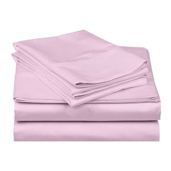 400-Thread-Count 100% Egyptian Cotton Sheet Set, 4-Piece Sheets Sets, 15" Deep Pocket of Fitted Sheet - Queen, Pink Solid