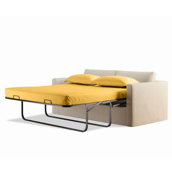 400 Thread Count 100% Egyptian Cotton Sleeper Sofa Bed Sheet Set Solid Full Size (54"x 72"x 10" ) with 4 -PCS Fitted Straps Color Gold