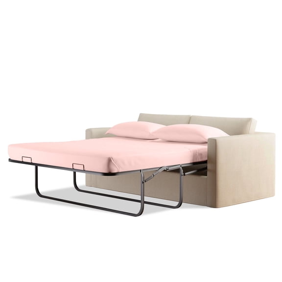 400 Thread Count 100% Egyptian Cotton Sleeper Sofa Bed Sheet Set Solid Full Size (54"x 72"x 10" ) with 4 -PCS Fitted Straps Color Pink