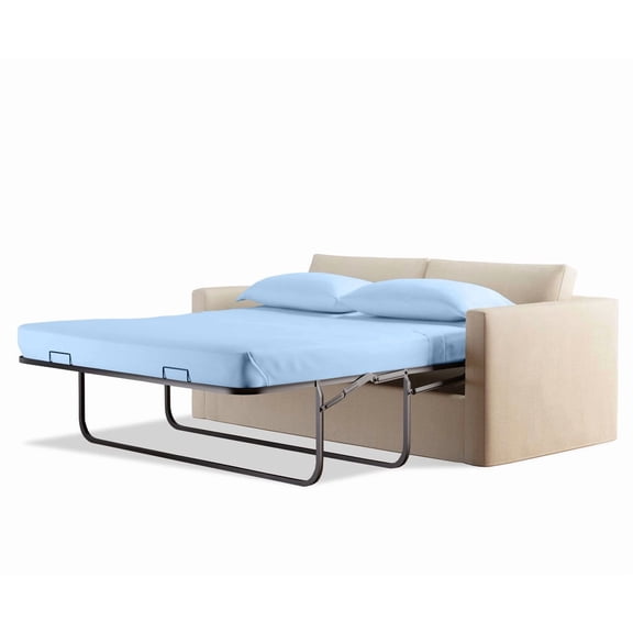 400 Thread Count 100% Egyptian Cotton Sleeper Sofa Bed Sheet Set Solid King Size (76"x 80"x 5" ) with 4 -PCS Fitted Straps Sky Blue
