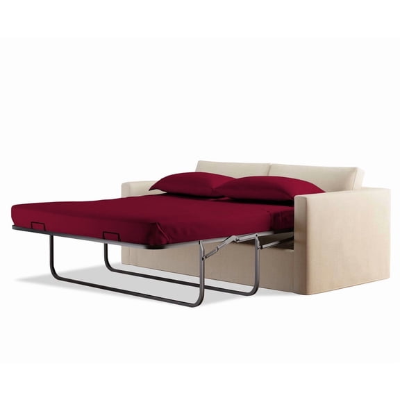 400 Thread Count 100% Egyptian Cotton Sleeper Sofa Bed Sheet Set Solid Queen XL Size (60"x 80"x 5" ) with 4 -PCS Fitted Straps Color Burgundy