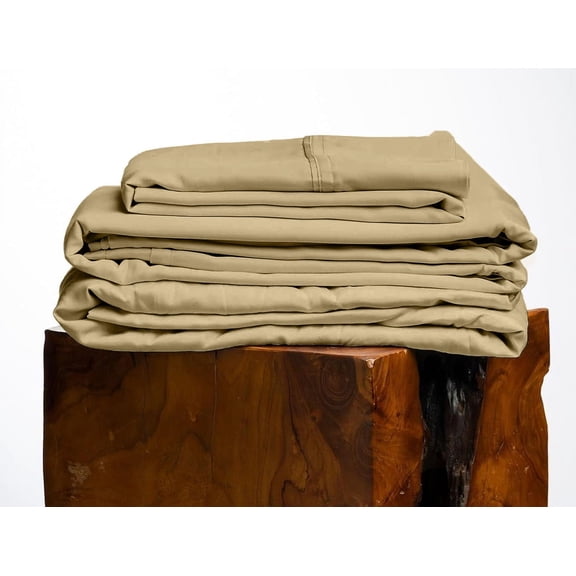 400 Thread Count, 100% Giza Egyptian Cotton Bedding Set, 4-PC Sheets Set, 22 Inch Deep Pocket of Fitted Sheet, Soft Sateen Weave Breathable - Taupe, Queen