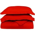 thumbnail image 1 of 400 Thread Count 3 Pcs Duvet Cover Set Sateen Solid Egyptian Cotton Queen Size Red Solid Elegant Look With Matching Pillow Shams, 1 of 5