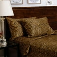 thumbnail image 1 of 400 Thread Count 3 Piece (1- Fitted Sheet + 2- Pillow cover) Fitted Sheet 27-Inch Deep Pocket 100% Egyptian Cotton Color Leopard Print Size California King, 1 of 2