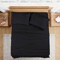 thumbnail image 1 of 400 TC 4-Piece Sheet Set Soft, Wrinkle Resistant 18 Inch Deep Pocket 100% Egyptian Cotton Color Black Solid Size Full, 1 of 5