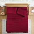 thumbnail image 1 of 400 Thread Count 4 Pcs Sheet Set Deep Pocket 18 Inch 100% Egyptian Cotton Color Burgundy Size Twin, 1 of 5