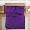 thumbnail image 1 of 400 Thread Count 4 Pcs Sheet Set Deep Pocket 18 Inch 100% Egyptian Cotton Color Purple Size California King, 1 of 5