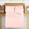 thumbnail image 1 of 400 Thread Count 4 Pcs Sheet Set Deep Pocket 21 Inch 100% Egyptian Cotton Color Pink Solid Size Olympic Queen, 1 of 5