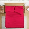 thumbnail image 1 of 400 Thread Count 4 Pcs Sheet Set Deep Pocket 21 Inch 100% Egyptian Cotton Color Red Solid Size Olympic Queen, 1 of 5
